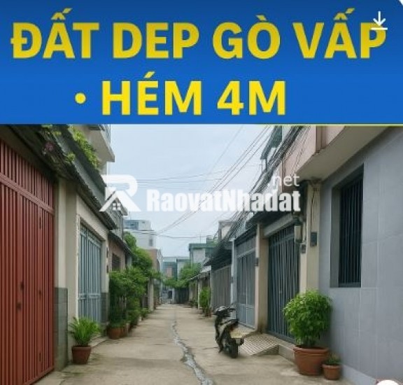 ĐẤT ĐẸP GÒ VẤP – NGANG 4M – HẺM XE HƠI – XÂY 6 TẦNG – GIÁ CHỈ HƠN 3 TỶ